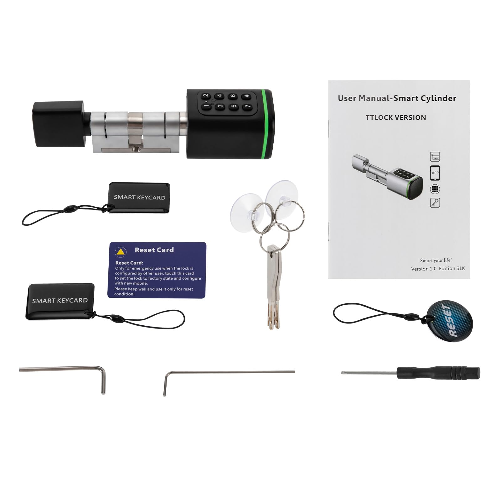 Cerradura electrónica de la puerta, código de cerradura electrónica de la puerta de entrada para el hogar inteligente,Cerradura de cilindro inteligente con interfaz de emergencia