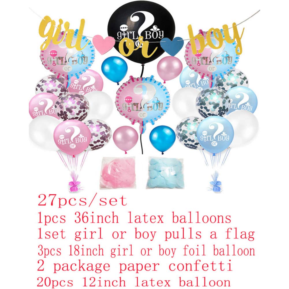 HLPDLQ Banner 36 Inch Confetti Balloons Party Supplies Shower Decorations Foil Ballon Boy or Girl Banner