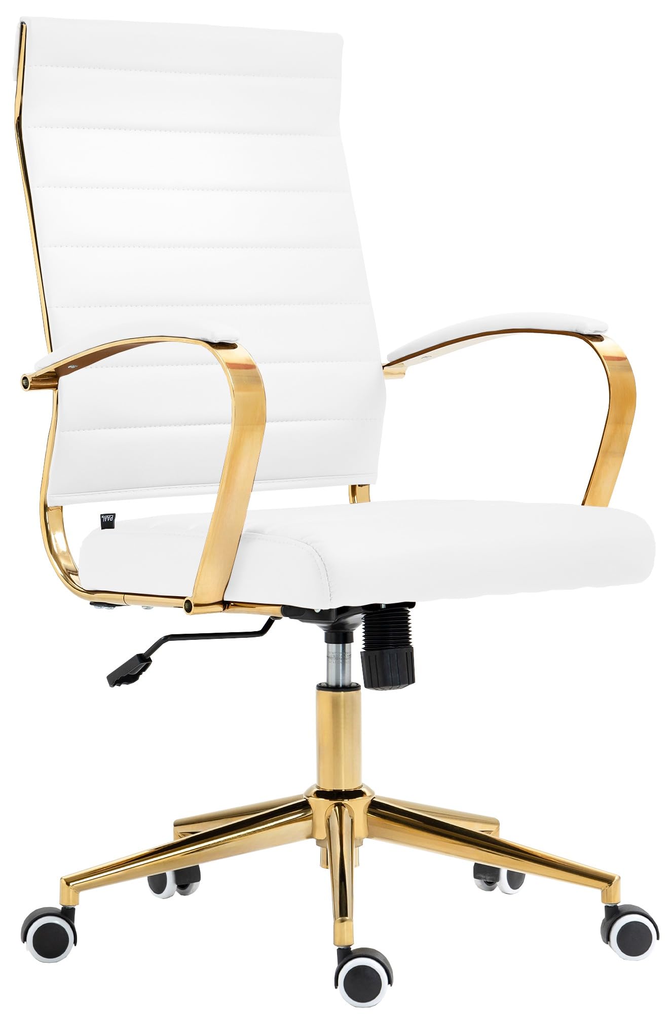CLP Silla De Oficina Havanna Tapizada En Polipiel I Silla De Escritorio Elegante con Repoabrazos, Ruedas & Giratoria, Color:Blanco