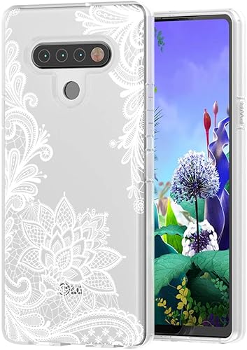 Miniatura 6 de Funda de teléfono para LG K51, para LG Reflect Case, para LG Q51 funda para niñas y mujeres, delgada a prueba de golpes, patrón floral transparente,