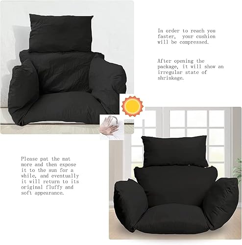 Miniatura 4 de Cojín impermeable para silla de huevo de repuesto para silla de columpio al aire libre, cojín grueso para silla de hamaca