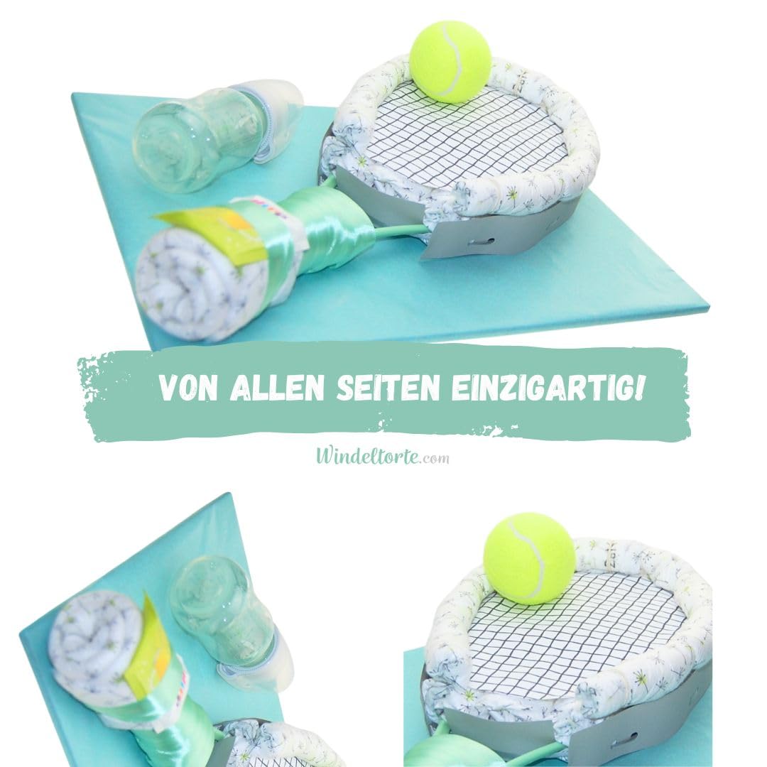 Tennis [SPORTSKANONE] - Jungen & Mädchen - Neutral Unisex - Geschenk zur Geburt - Babyparty - Baby - Babyshower - Pullerparty - Babyartikel - Babyartikel - Lätzchen - Spucktuch
