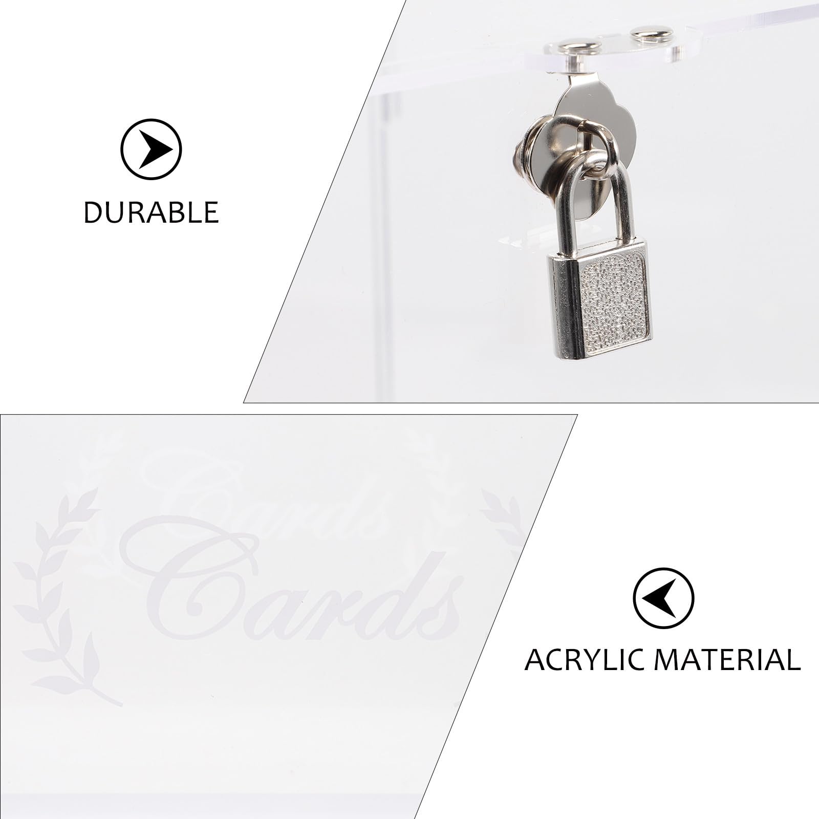 Acryl Hochzeitskartenbox mit Sichtbarem Design für Empfangskarten | Dekorative Kartenaufbewahrung, Geeignet für Hochzeit und Geburtstag, Klare Optik, Attraktive Party Requisite