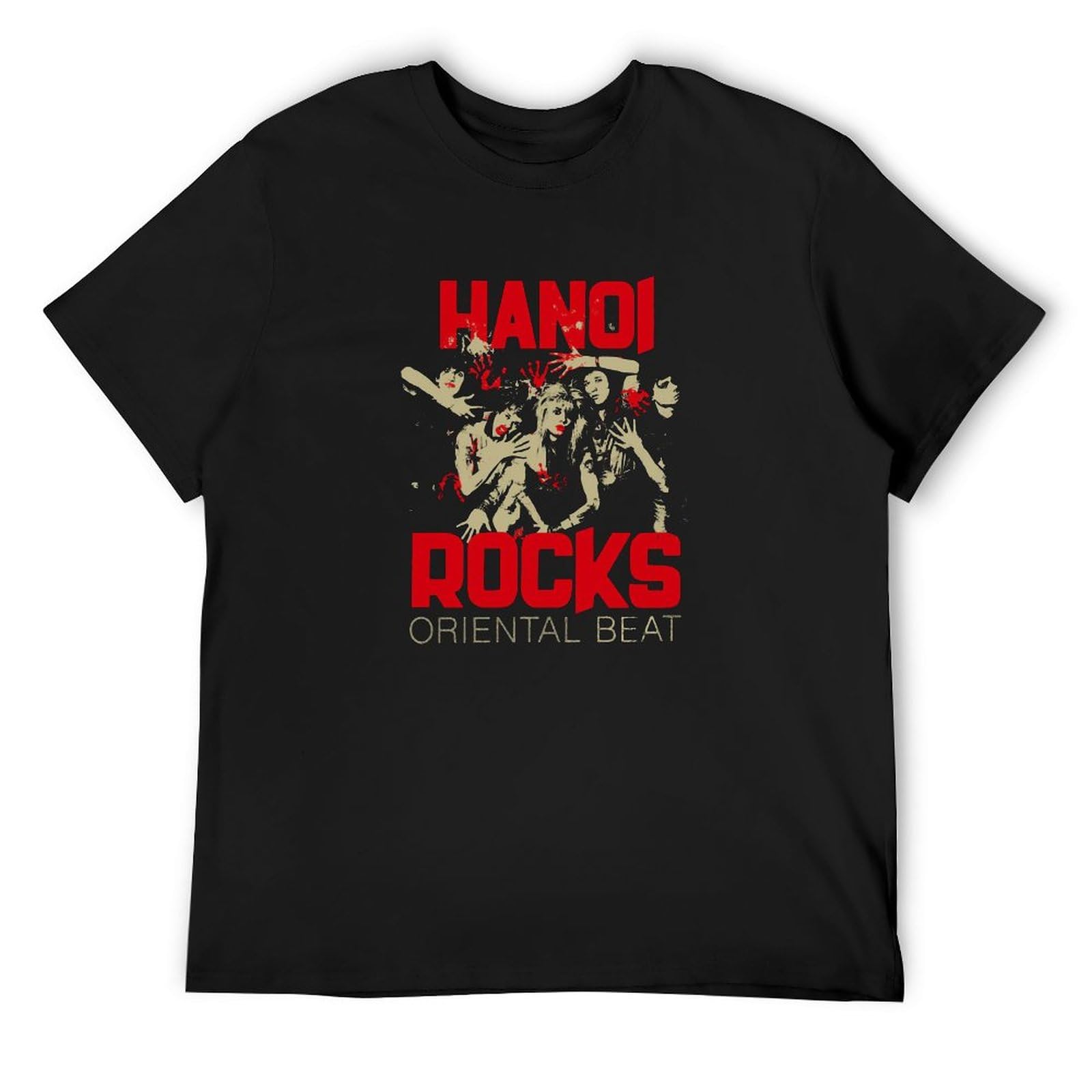 Hanoi Rocks Back to Mystery City Vintage T Shirt Short Sleeve Funny Top Black XL