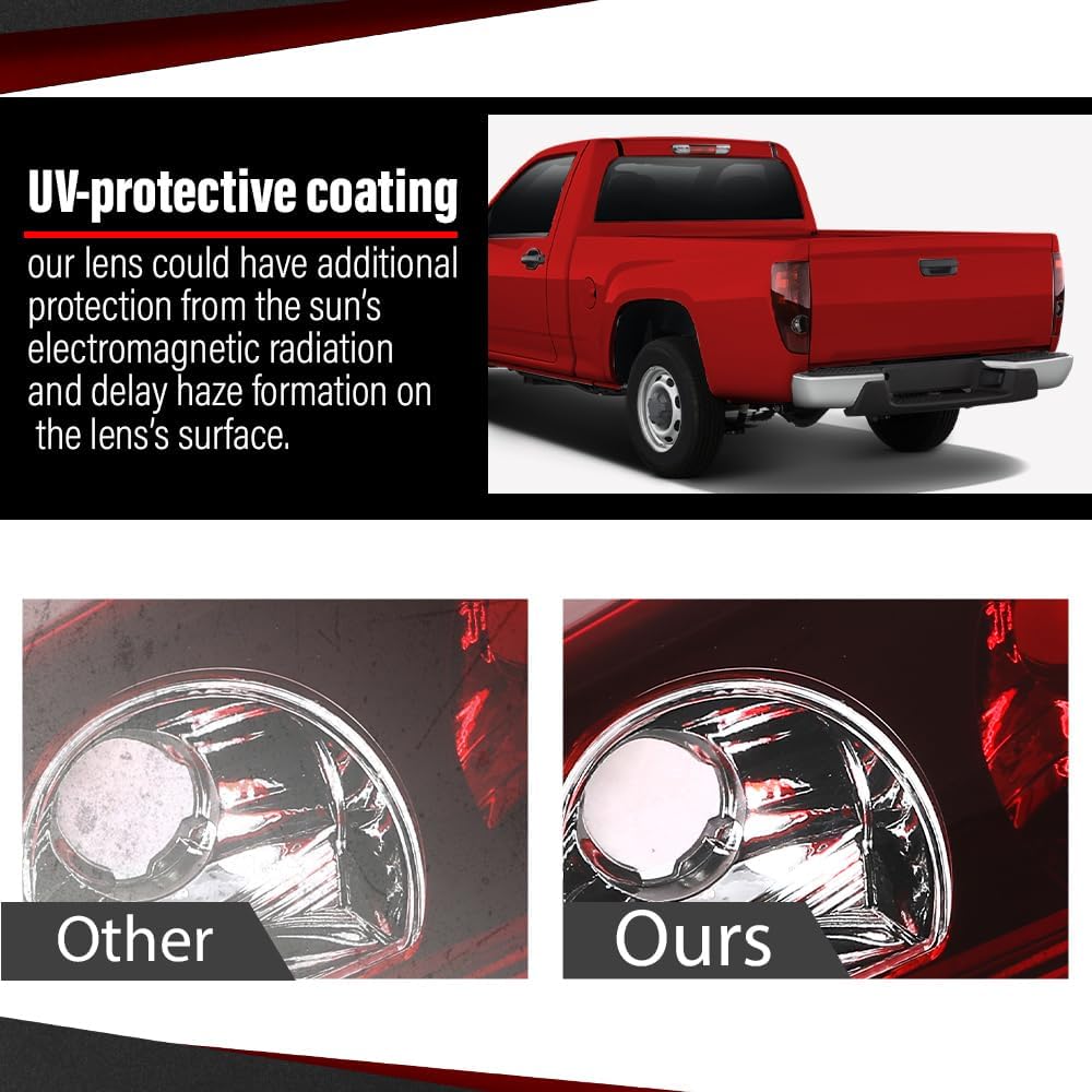 CROSSDESIGN Tail Lights Assembly Compatible with Chevy Colorado GMC Canyon 2004-2012 19417444, 19417443, 20825943, 20825942, GM2800164, GM2801164