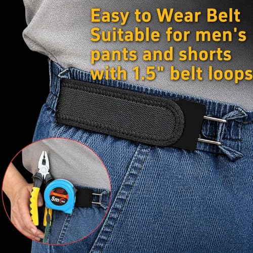 Image of GK ELITE Buckleless Belt Hook for Men & Women, Invisible Elastic Waist Belt with Tactical Metal Hook Fastener, No Buckle Design for Jeans, Trousers, Workwear and Daily Casual Use