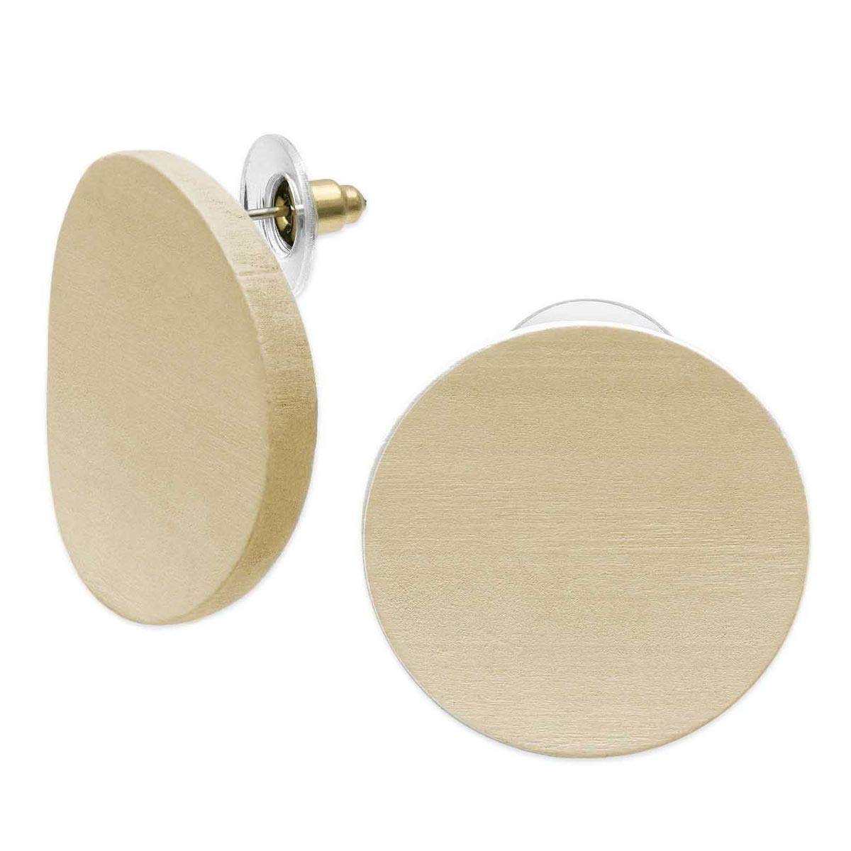 Orecchini bottone bianco pois azzurri - la steefaeto a man prodotti