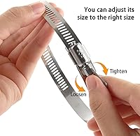 Vista 4 de ZOEYES 20 abrazaderas de conducto de acero inoxidable, abrazaderas de manguera de 4 pulgadas, abrazadera de tornillo sin fin ajustable