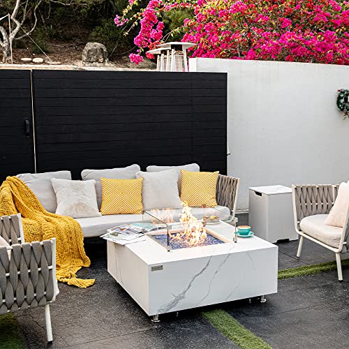 Bianco Marble Fire Pit 39.4