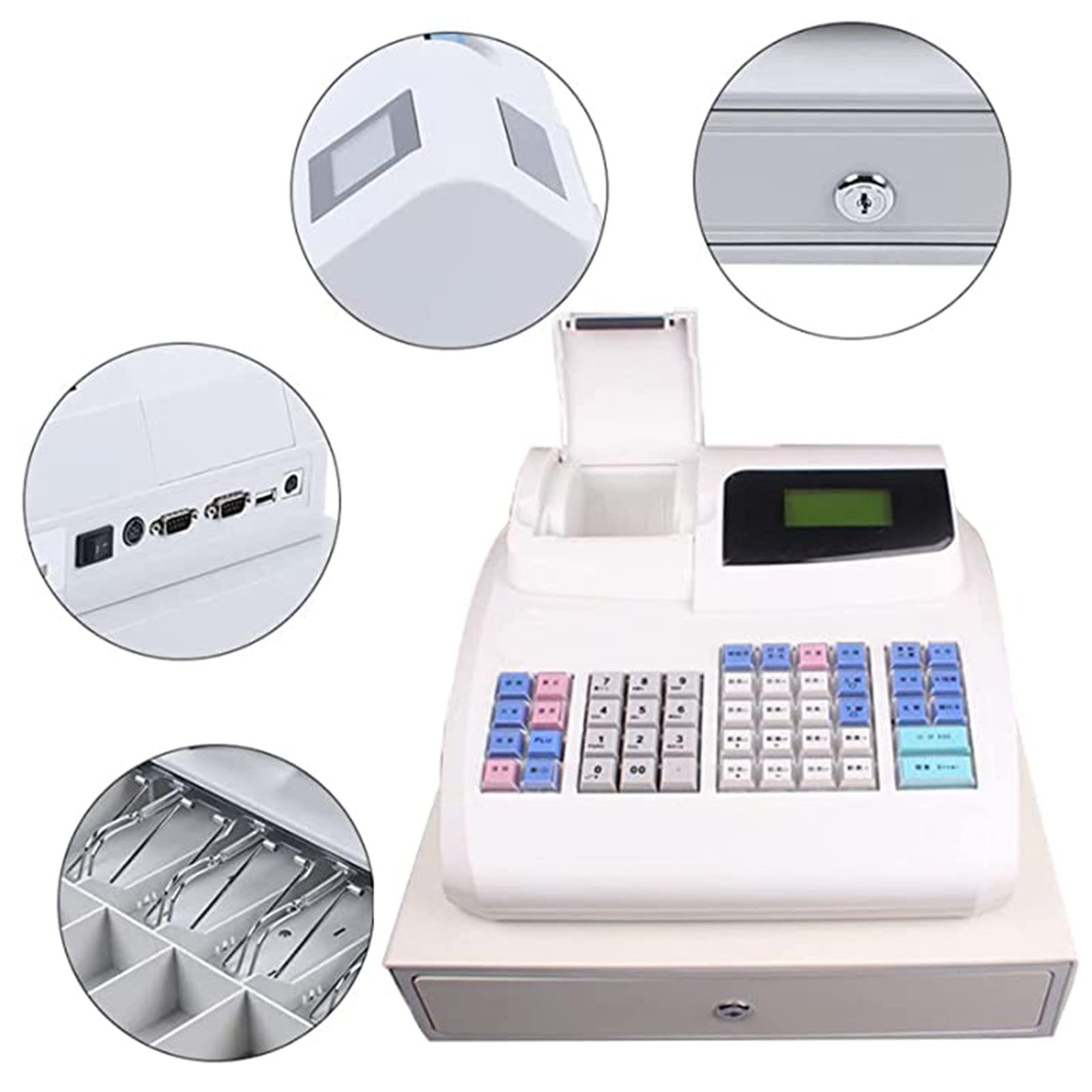 Retail Cash Register 48-Key Electronic Cash Register With Thermal ...