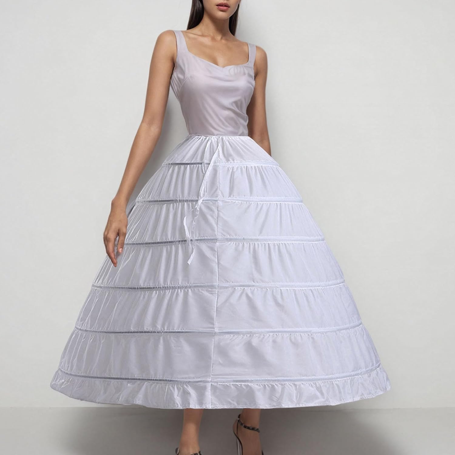 Women Hoops Petticoat White A-line Crinoline Skirt Underskirt for Bridal Wedding Dress Ball Gown Skort