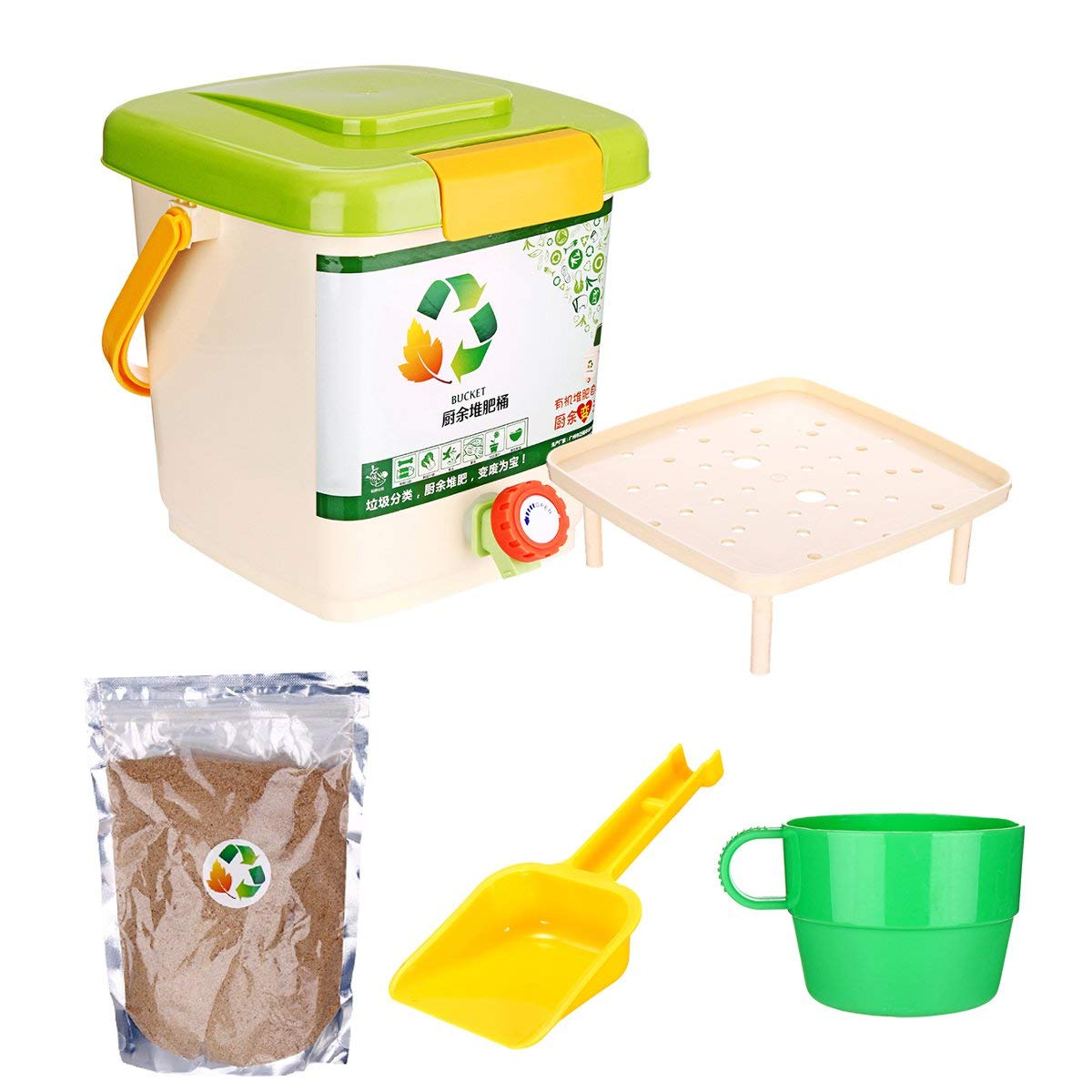 RanDal 10L Reciclado Composter Aireado Compost Bin Bokashi Cubo De Cocina Contenedores De Basura De Alimentos - #2