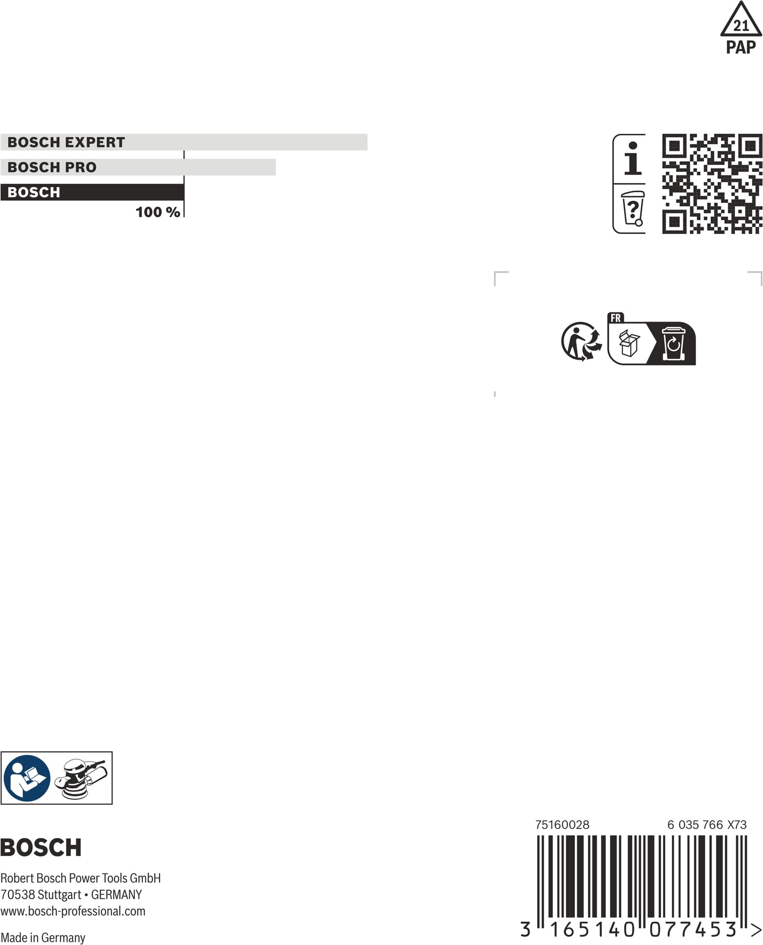 Bosch Professional Talerz szlifierski Ø 125 mm do PEX (Twardość Średnia, Akcesoria do szlifierek mimośrodowych)