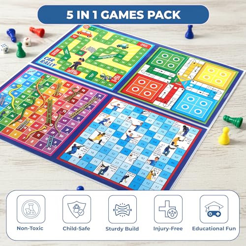 Ratna's 5 in 1 Board Game Set, 2-4 Players 1 Count - Image 5