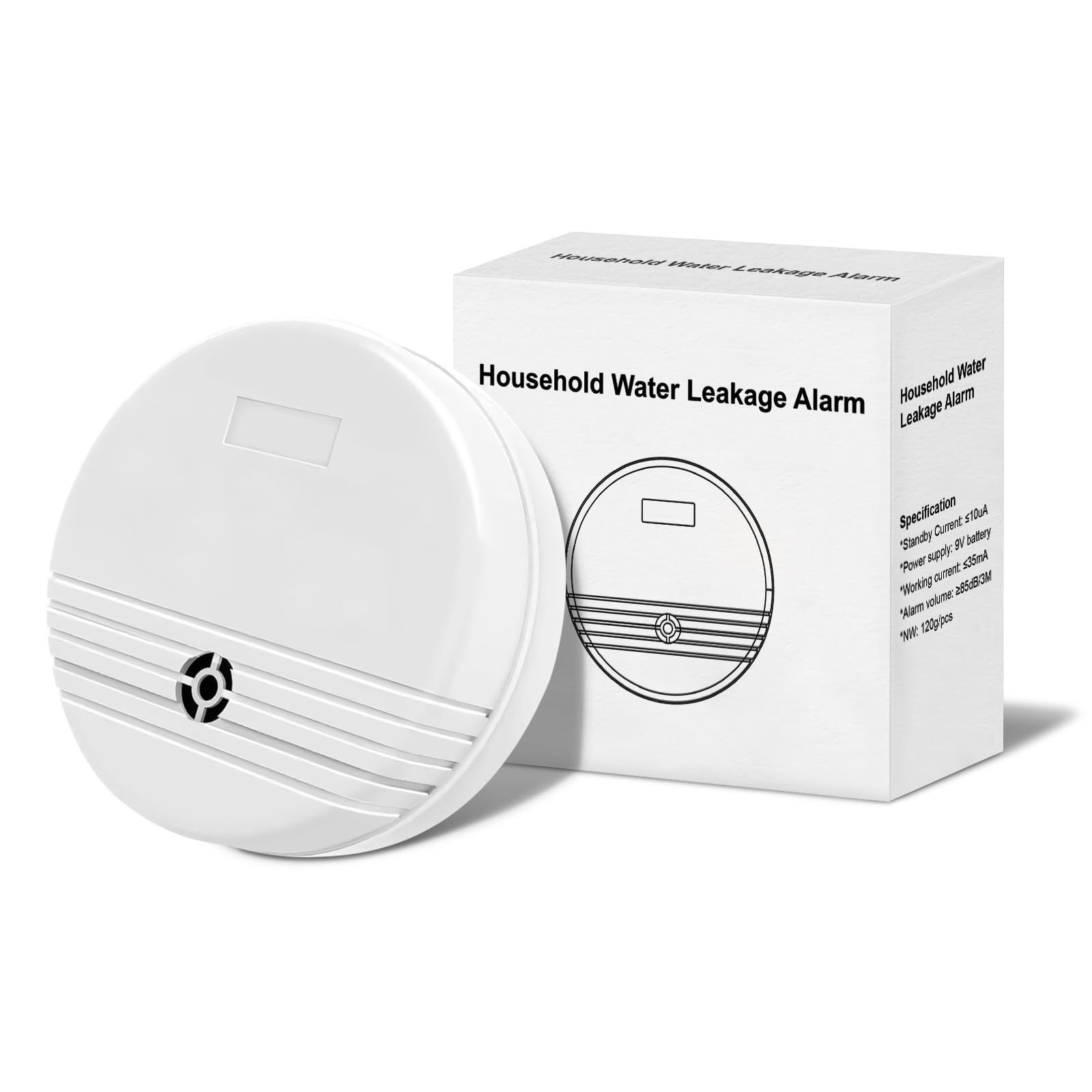 FilotimoWater Leak Detector, Lound Sound Sensor Alarm, Home Water Flooding Monitor Sink Overflow Monitoring Wet Moisture Alert Pipe Leakage Drip Detection Warning for Basement, Laundry, Bathroom