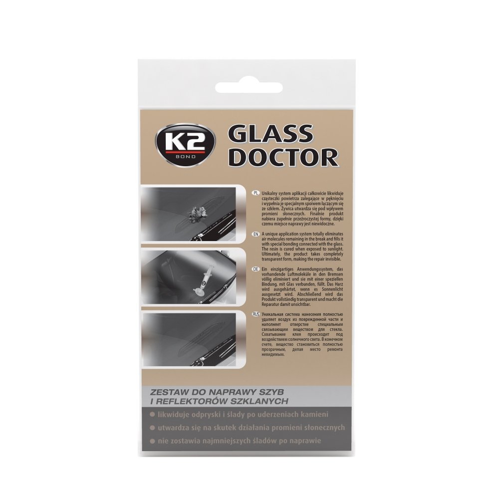 K2 - Kit di Riparazione per Parabrezza con Disco Medico, Adatto Anche per Perline di Vetro, a Base di Resina.