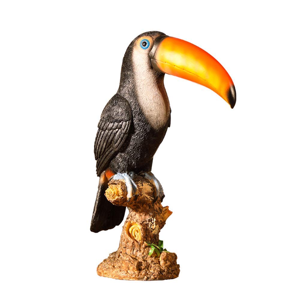 Feng Shui per, Statua di Tucano, Simulazione di Modello Animale di Uccello Piccolo Uccello Resina Pittura Giardino Casa Display Collezione E Decorazione