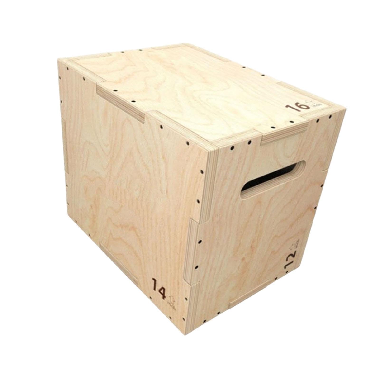 Yiju Plyo Box Step up Box Wooden Plyometric Jump Box Jumping Agility Box for Jumping Dips Squats Conditioning Strength Training, 12inchx14inchx16inch