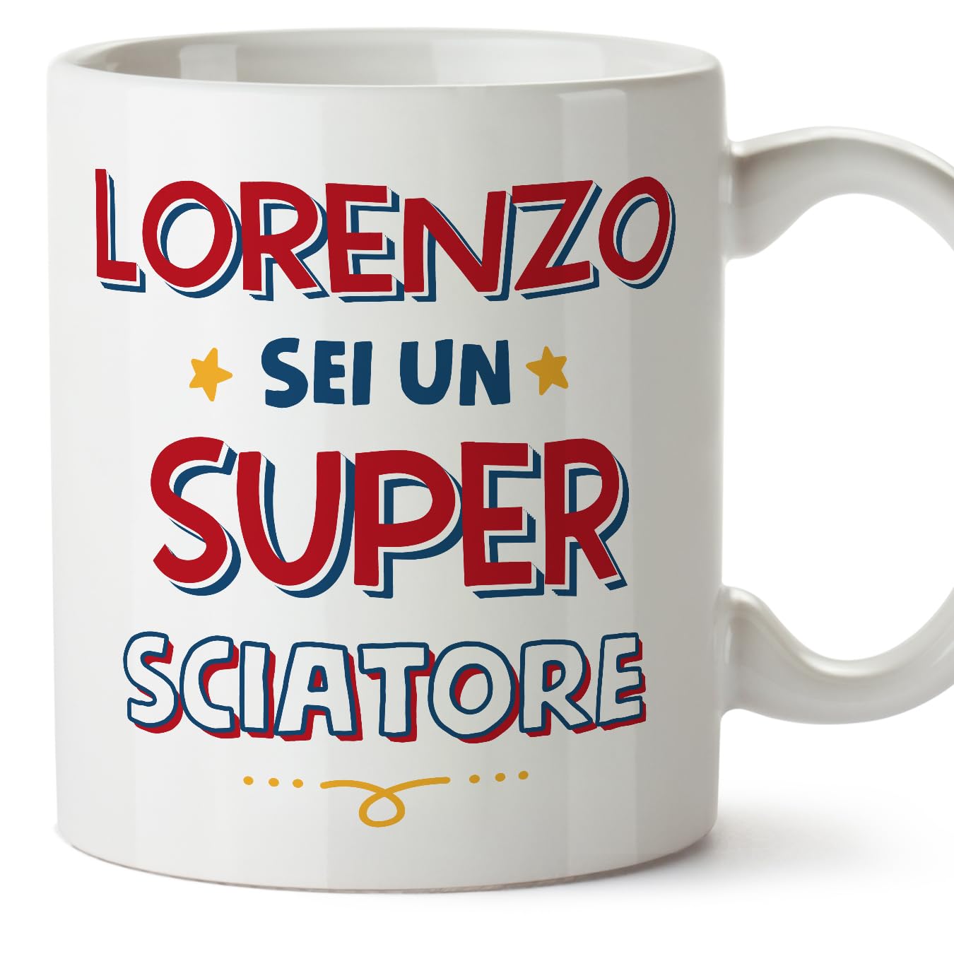 MUGFFINS Personalised Mug for Skier Man - in Italian - Sei Super - Funny Custom Gift for Colleagues - Ceramic 11oz Mug โ image 1