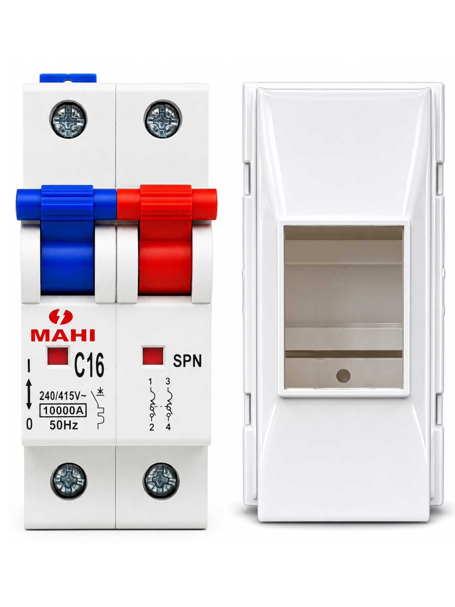 Mahi C16 SPN MCB 16 Amp, 2 Pole Circuit Breaker, Overload Protection, Short Circuit Safety, DIN Rail Mounted, Circuit Protection for Residential & Commercial Use With Box (16 Amp Double Pole MCB)-image-41