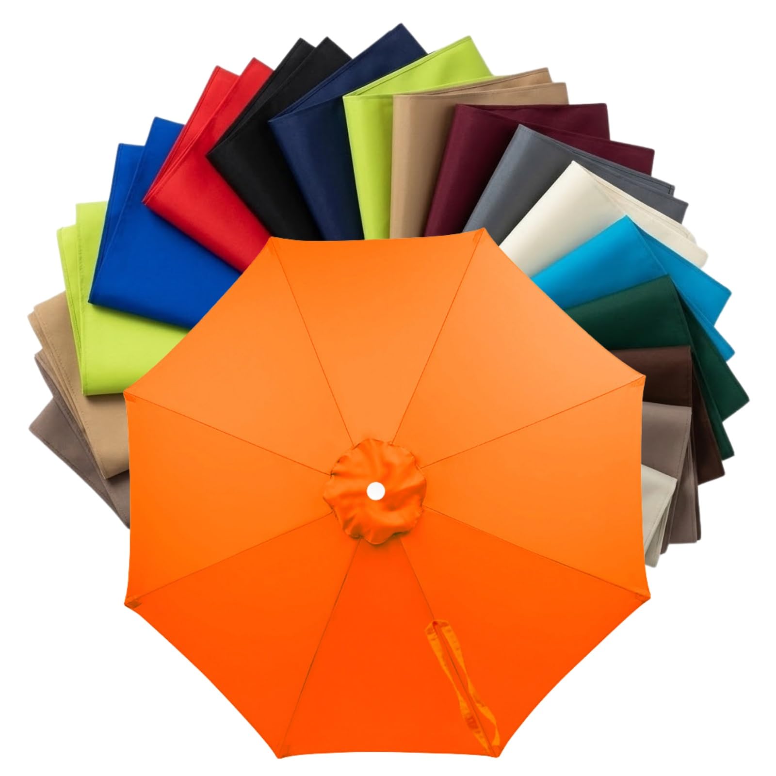 Replacement Parasol Canopy 2m to 4m, Waterproof Polyester Patio Umbrella Replacement Cloth for 6/8 Arms, Sunshade Garden Parasol Fabric Cover, UV Protection(Orange,2.3m (7.5FT) - 8 Ribs) โ image 1