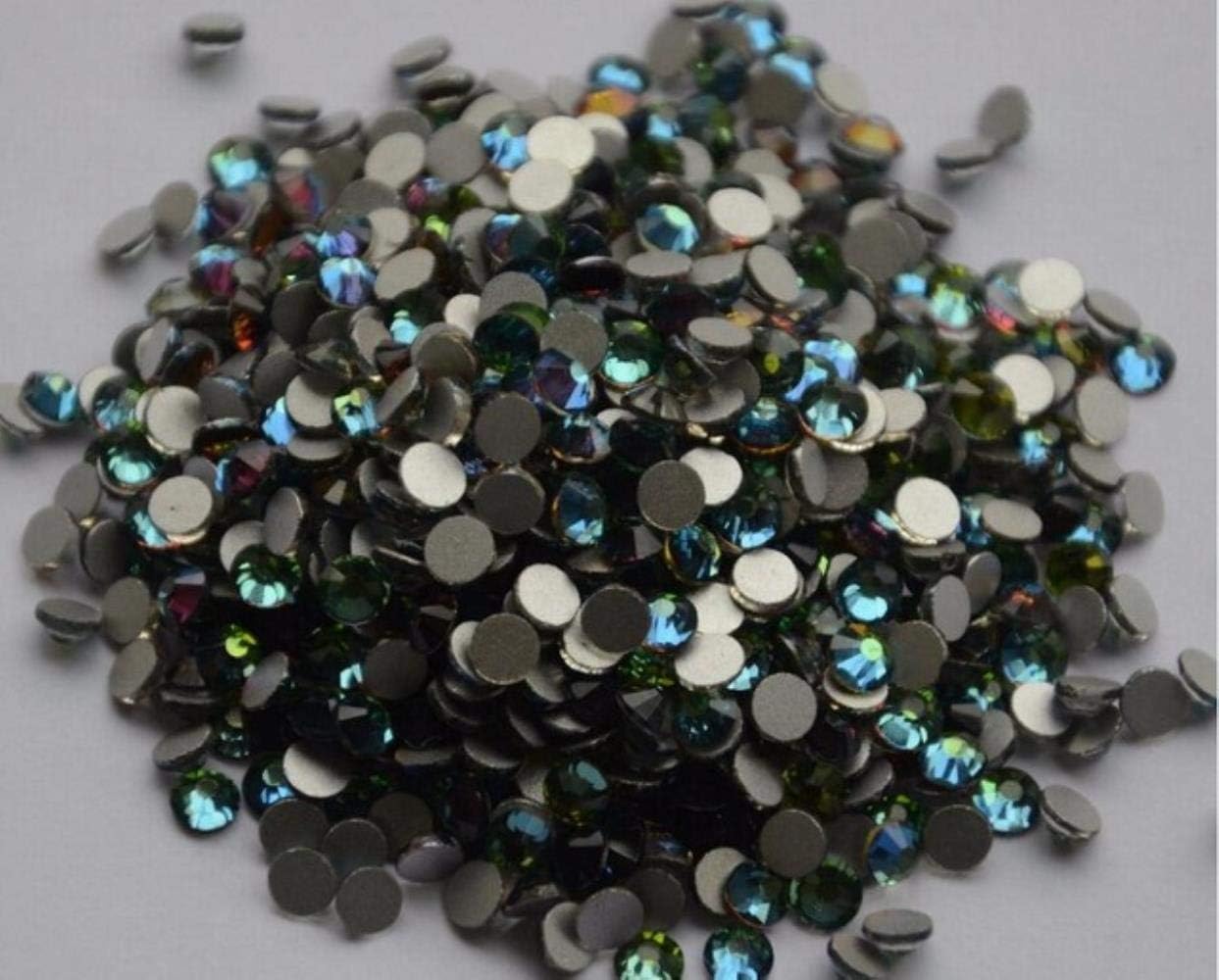 40 Colors Mix Sizes Crystal Clear AB Non Hotfix Flatback Rhinestones Nail Art Rhinestones for 3D Nail Art Decoration Glitter,Green Fire,ss3-ss10 1200pcs