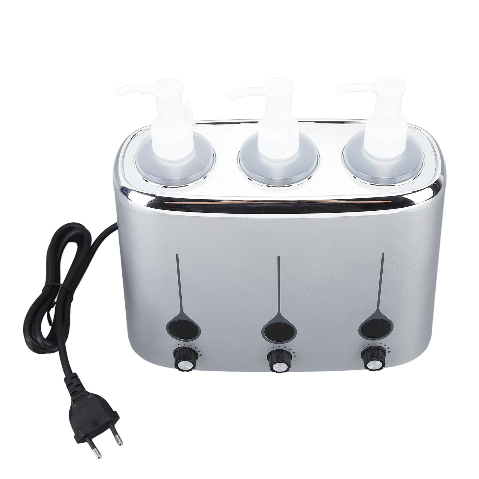 Podgrzewacz olejku do masażu, 220V 3 butelki elektrycznego balsamu Cyfrowy podgrzewacz z regulacją temperatury Automatyczny podgrzewany dozownik balsamu do domu salonu SPA fryzjera