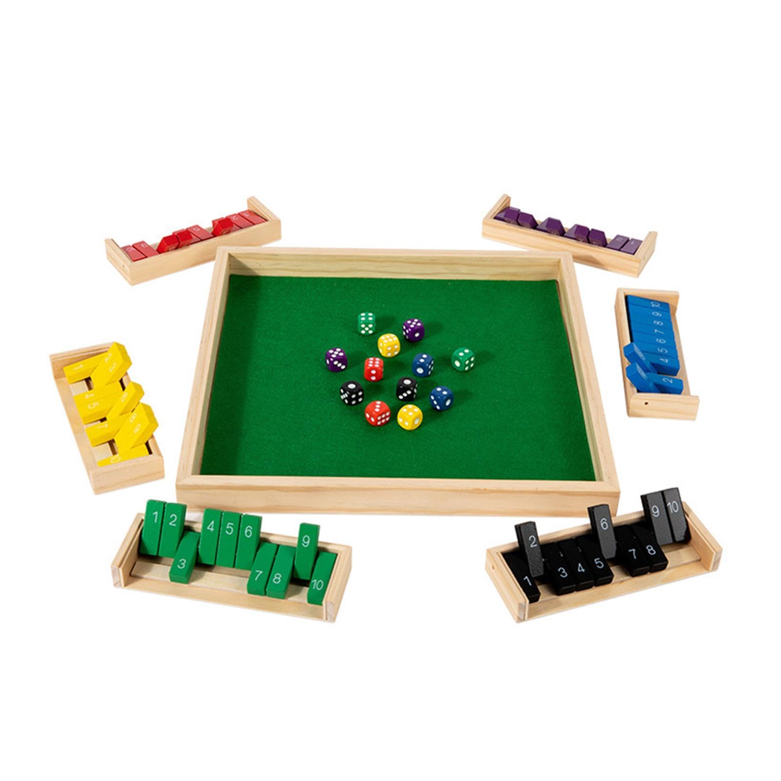 ATORSE Toy Shut The Box Traditional Wooden Puzzle Game for Classroom Bar Home Multicolor-Toys & Hobbies-Games-Game Pieces Parts-image-29