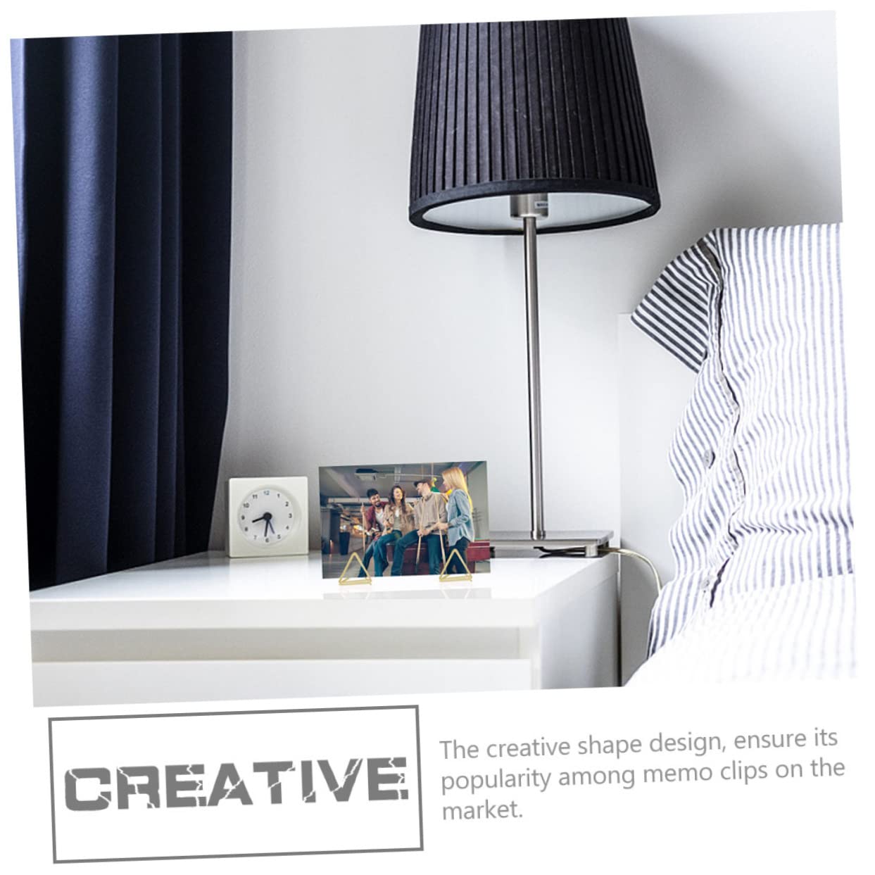 KICHOUSE 40Pcs Triangle Memo Clips Memo Holders for Photos Cards Sturdy Table Holders Multipurpose Place Card Clips for Office Use