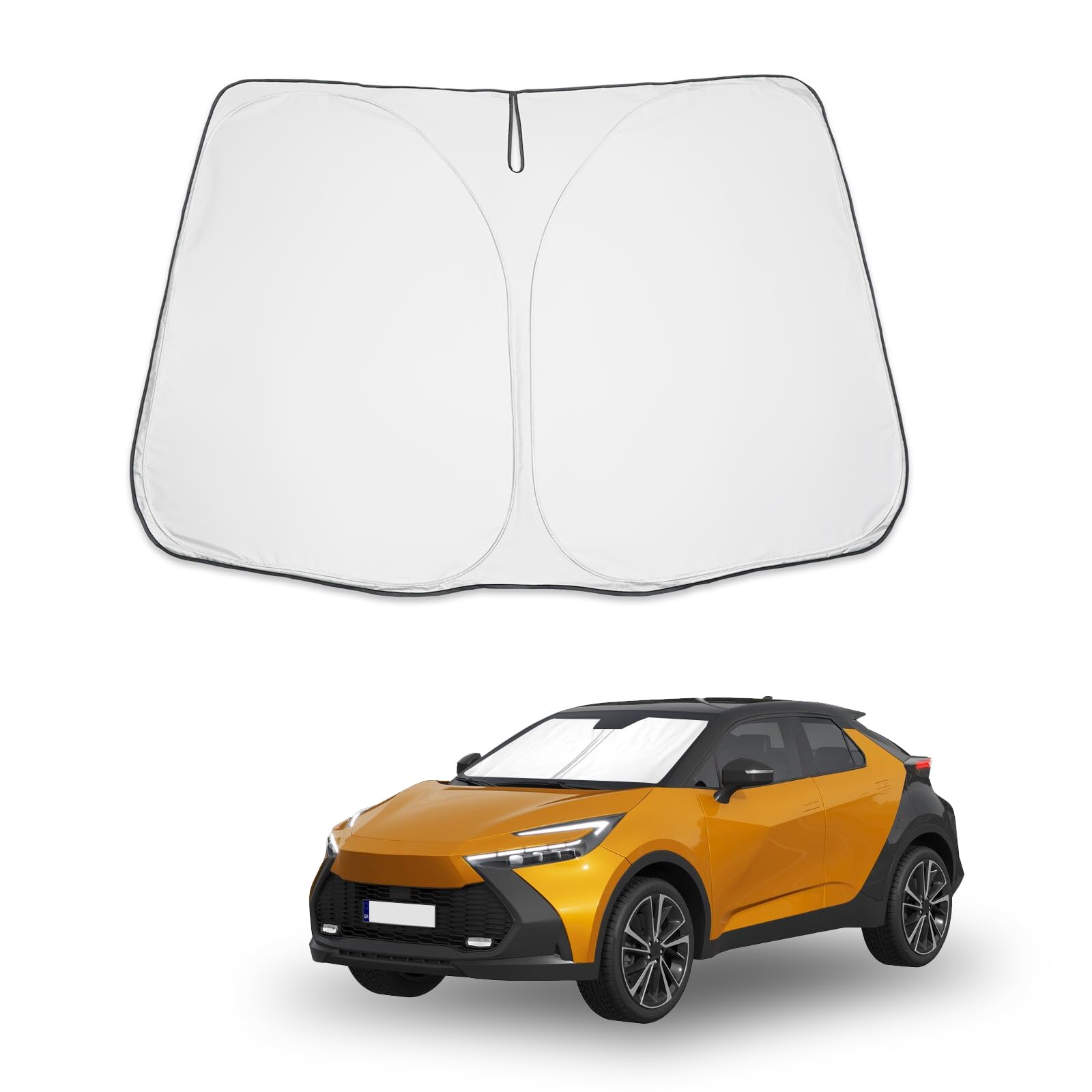 BIBIBO Parasol para Coche Parabrisas Compatible con Toyota CHR 2016-2023, Parasol para Coche para Parabrisas Delantero, Cubierta de salpicadero Interior contra Rayos UV