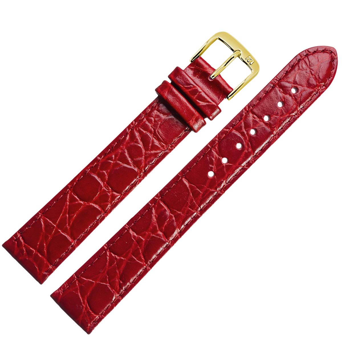 MARBURGER Uhrenarmband 16mm Leder Kroko Prägung XL - Werkzeug Montage Set 68116