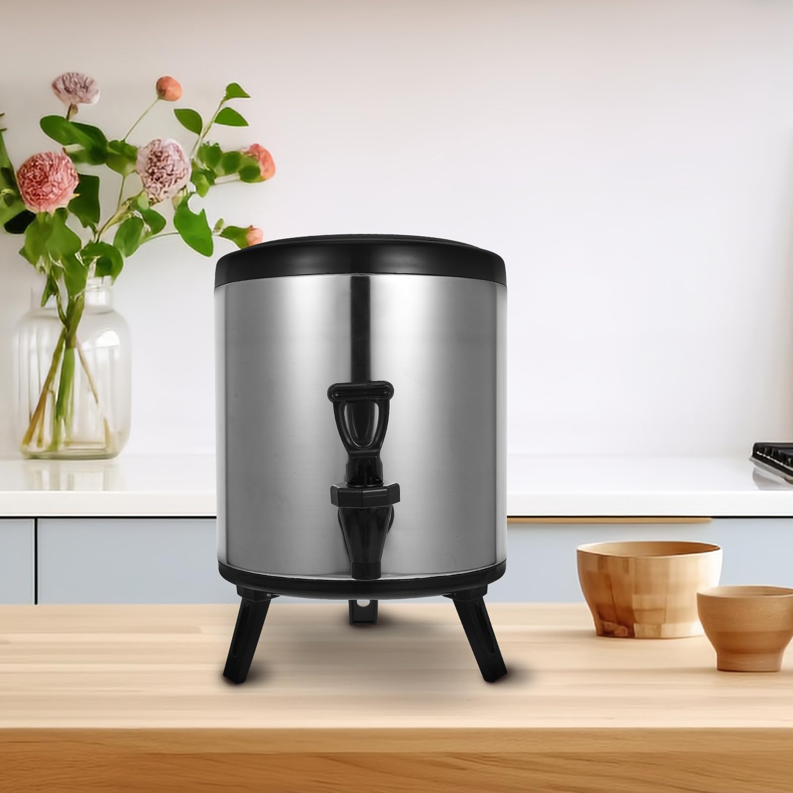 ABOOFAN Dispensador de Bebidas de 6 Litros Aislamiento Térmico Doble Capa de Acero Inoxidable Gran Capacidad y Diseño para Eventos y Uso Comercial