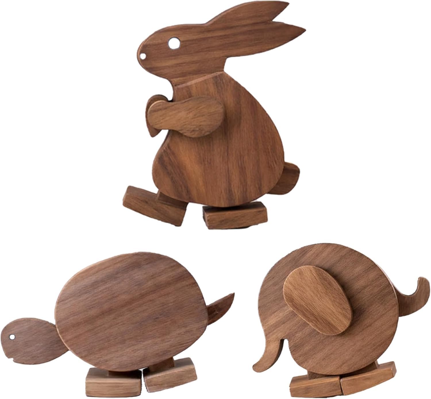 Handmade Walking Wooden Animals, Educational Gravity Powered Self Walking Wooden Figures, STEM Physics Desk Toy, Mechanical Balance Walking Sculpture, Fun Science Gift (Color-ABC)