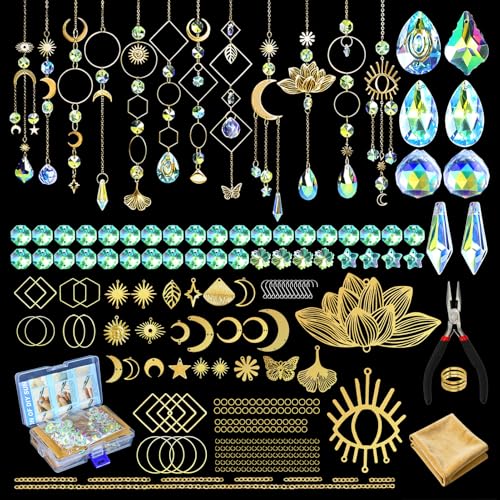 Beanewone DIY Suncatchers 300pcs Sun Catchers Making Supplies Kit Art and Crafts for Indoor Window Home Wedding Garden Christmas Decor