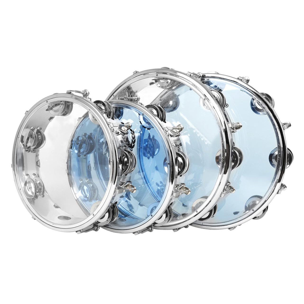Pandereta de Mano de 8 Pulgadas Autoajustable con Doble Serie y Aro de Acero Inoxidable, Juguete de Percusión en Abs para Estimular el Oído Interés Musical en Niños