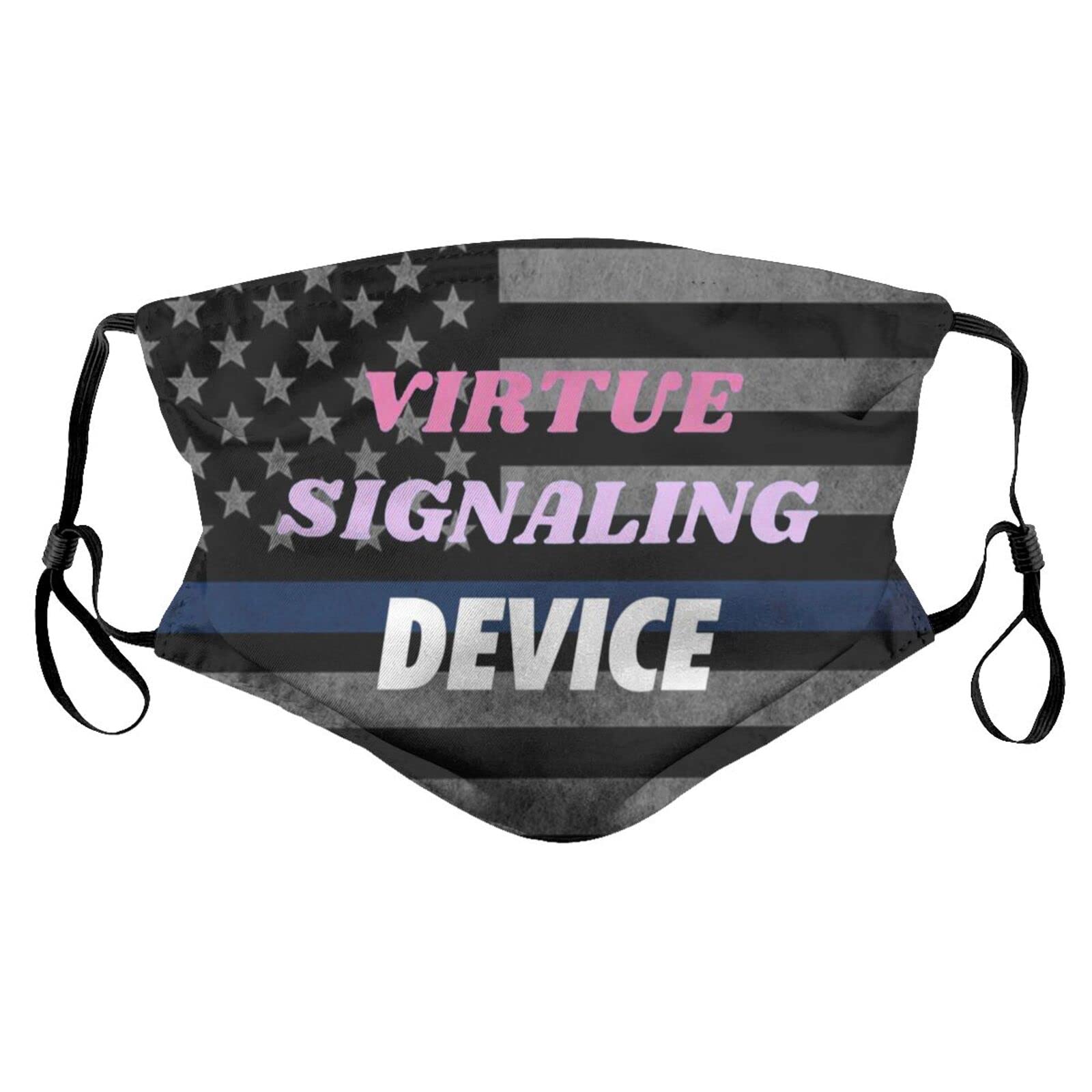 Virtue Signaling Device Face Mask Adult Reusable Dust Masks Outdoor Black