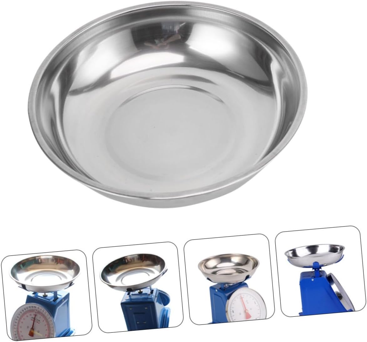 Homoyoyo 3pcs Multi-Purpose Stainless Steel Scale Tray for Accurate Weighing for Kitchen Food and Traditional Table for Reusable Use