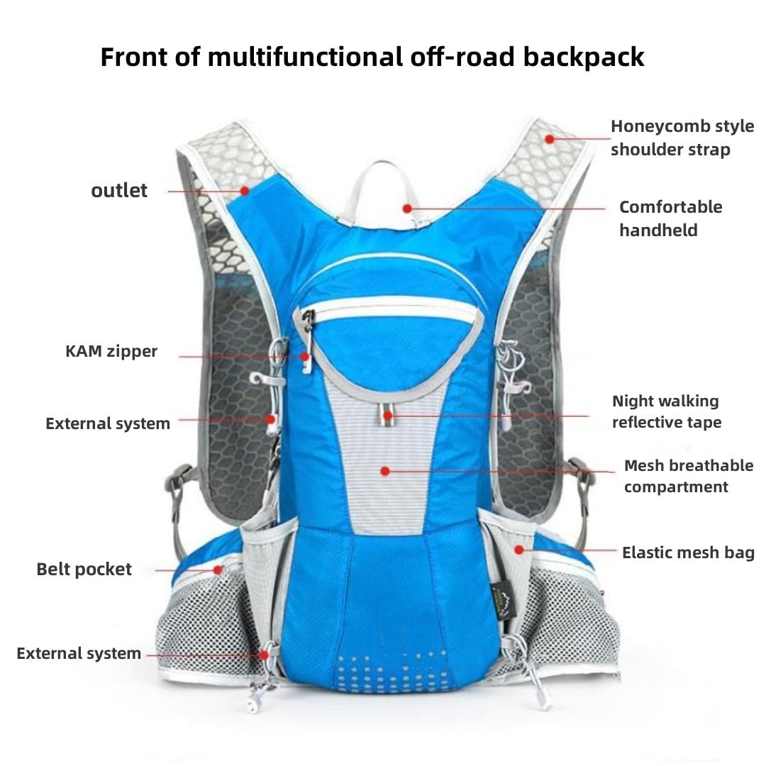 Zaino da corsa leggero, gilet da corsa regolabile da donna con sacca idrica per ciclismo, ideale per trail running ed escursionismo (verde)