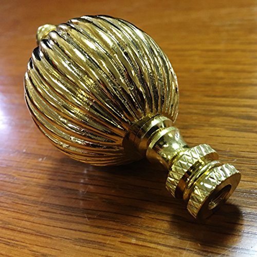 Image of Royal Designs Balloon Shaped 3 inch Lamp Finial for Lamp Shade, Polished Brass - Set of 2