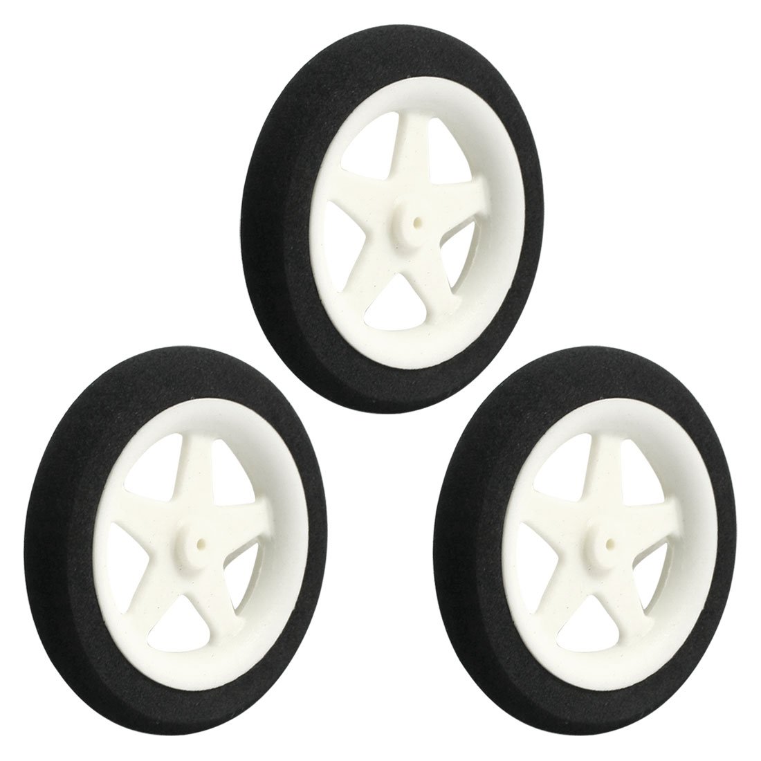 sourcing map 3 pieces RC model making aircraft aircraft landing PU tyre wheel D89 mm H 31 mm D 3.6 mm de