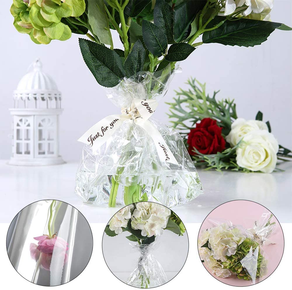 Rotolo Carta Cellophane Trasparente Per Imballaggio - 80 Cm X 30 M Per Fiori E Regali - Foto 4