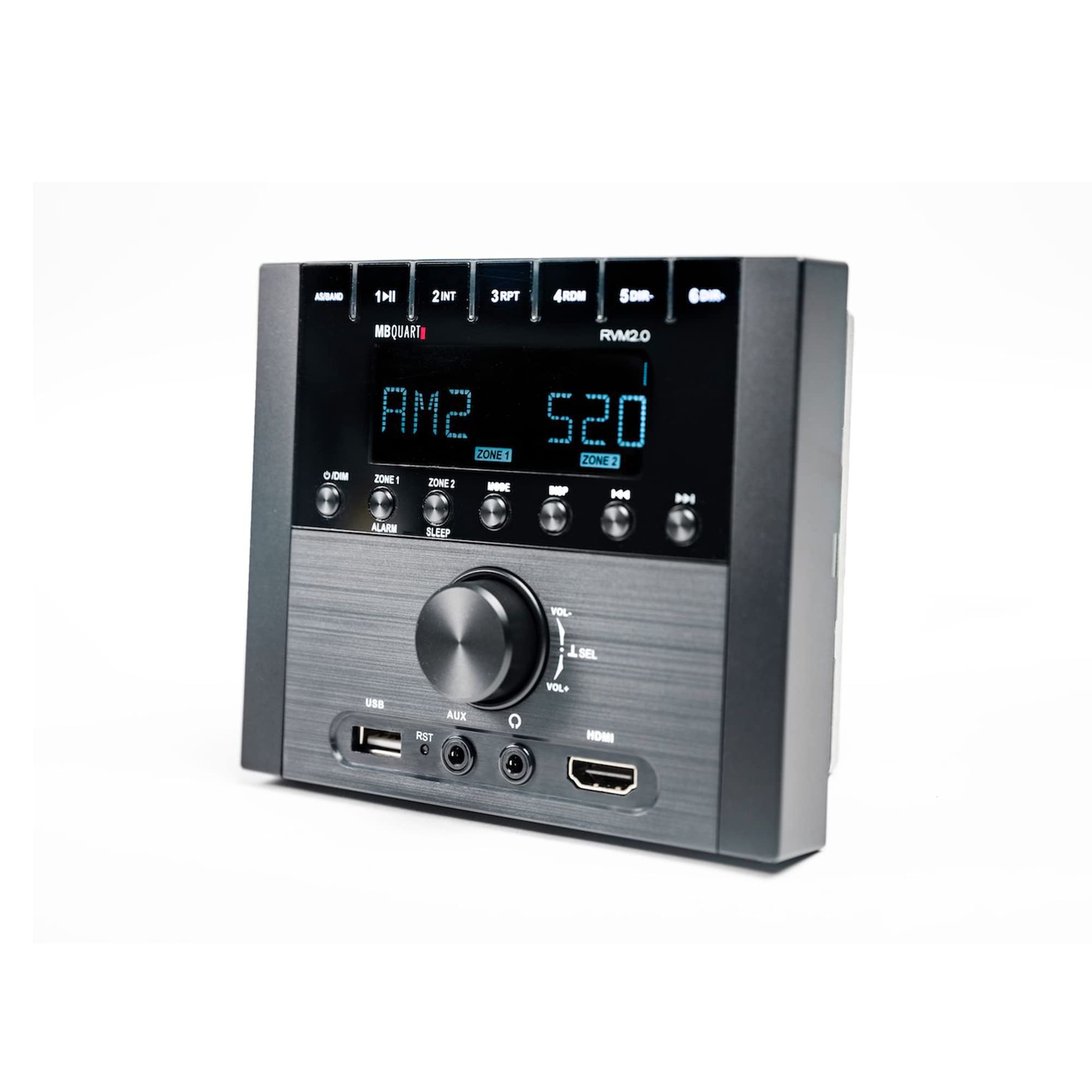 MB QuartRVM2.0 - RV in Dash Compact, Mechless Source Unit with AM/FM and Bluetooth 4.0 Plus Multi-Zone Audio Control