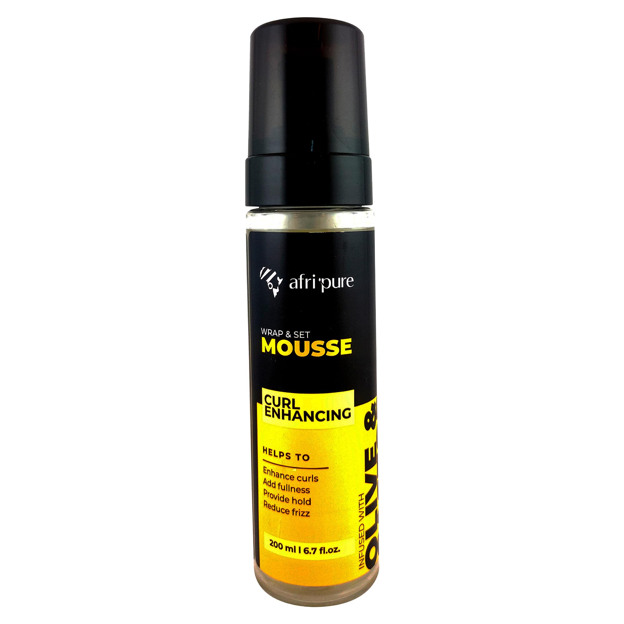 AFRI PURE ARGAN WRAP & SET MOUSSE 200ml (Olive & Castor Oil)