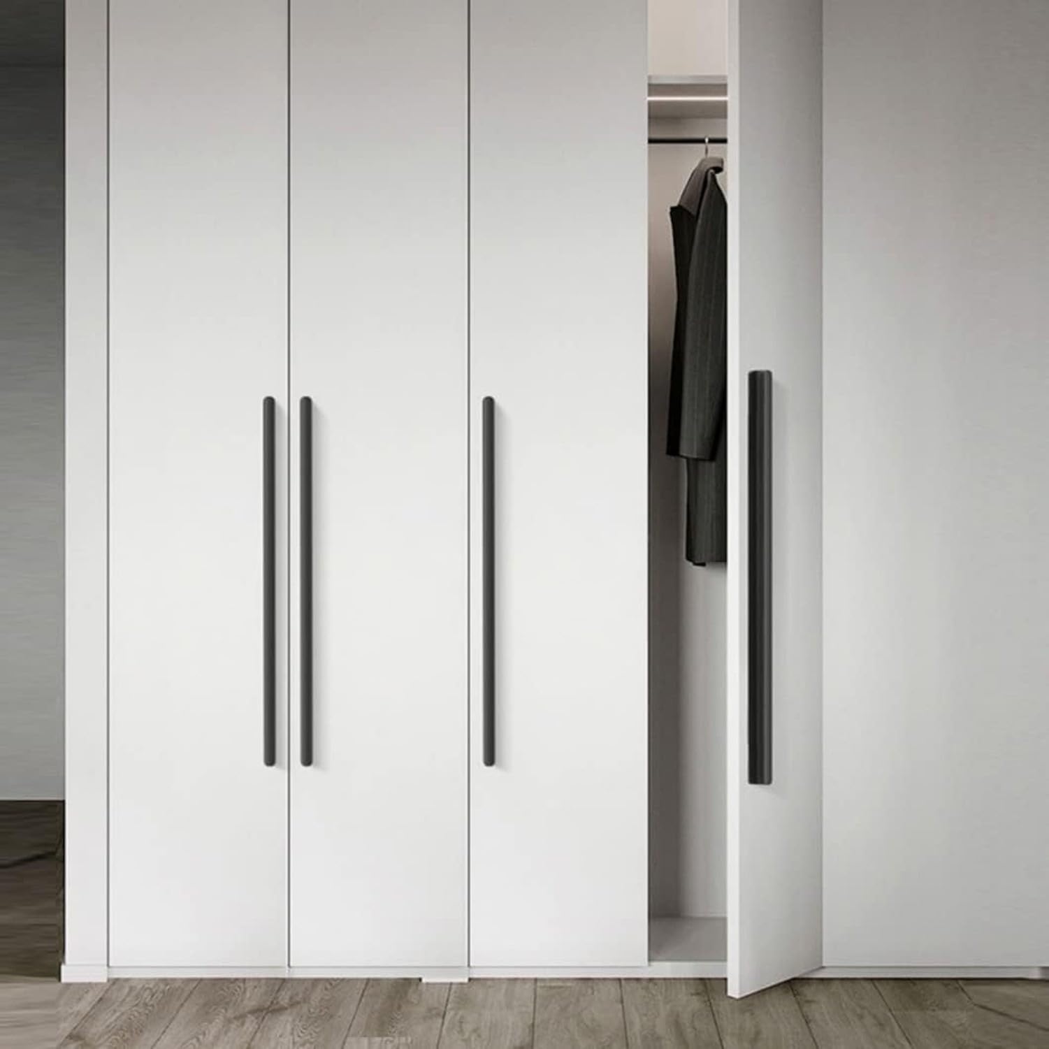 Möbelgriffe aus Aluminiumlegierung in Schwarz, Türgriffe für Schränke und Küchenschubladen, robuste Möbelziehgriffe mit Schrauben, 2 Stück, Length 1000mm, Length 1000mm
