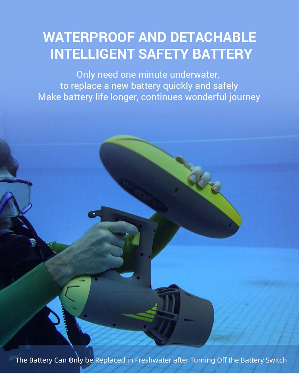 Propulsore Subacqueo, Scooter Subacqueo con 3 Supporti per Fotocamera, Jet Scooter Subacqueo per Immersioni Snorkeling Avventure Attrezzatura da Piscina per Sport Acquatici Immersioni e