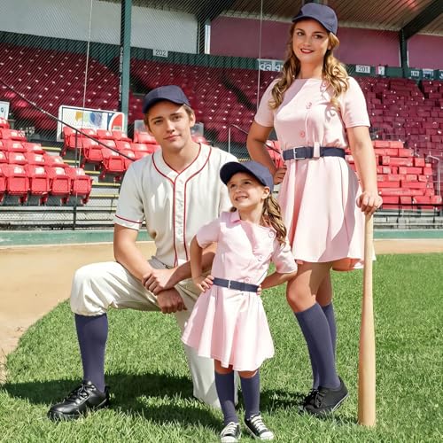 Image of XZQTIVE Baseball Softball Socks and Baseball Softball Belt Combo Set Knee-High Soccer Socks for Kids Youth Adult