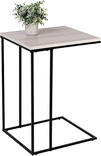 Honey-Can-Do Mesa auxiliar cuadrada C, natural TBL-09252 negro