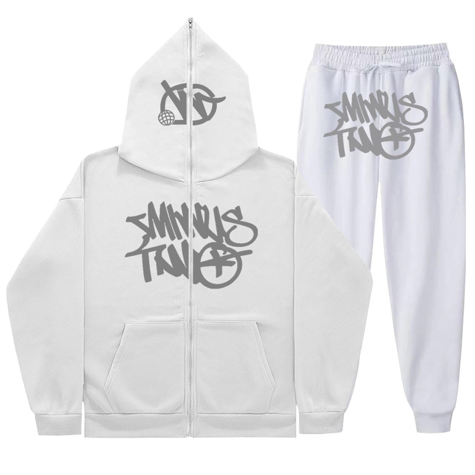 Survêtement Homme Imprimé Los Angeles - Sweat à Capuche + Pantalon Jogging - Style Y2K Hip Hop - Duohropke