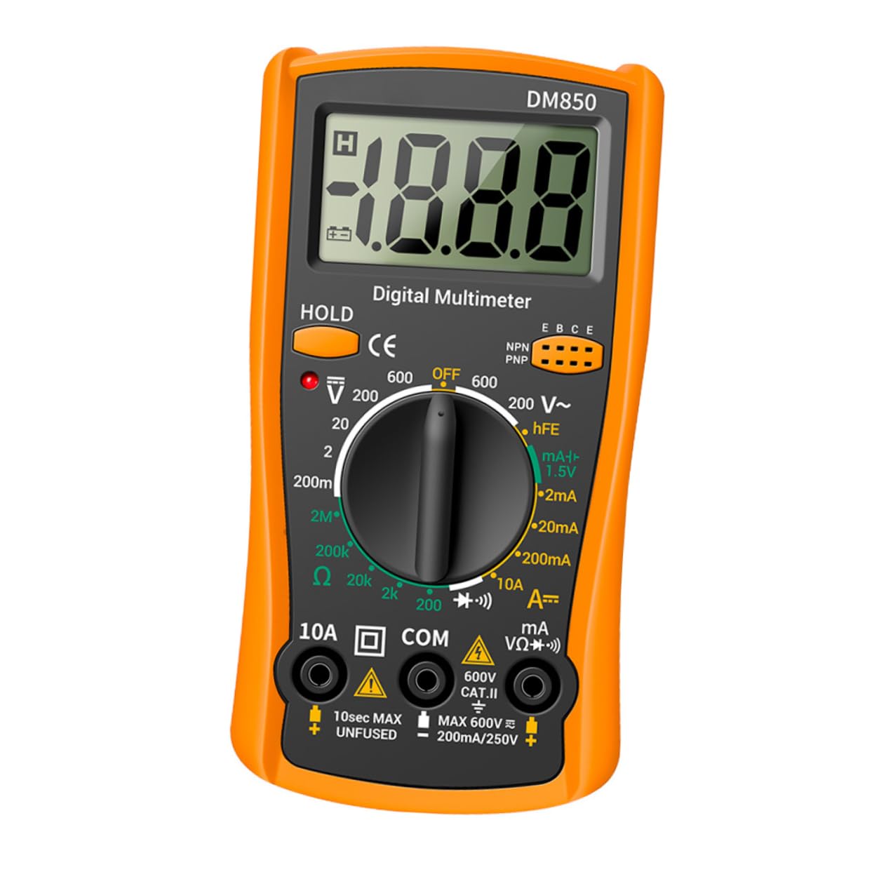 Homoyoyo Auto Ranging Digital Multimeter Portable Volt Tester with Kickstand Material Diode Measurement for Automotive Household Electrical Use