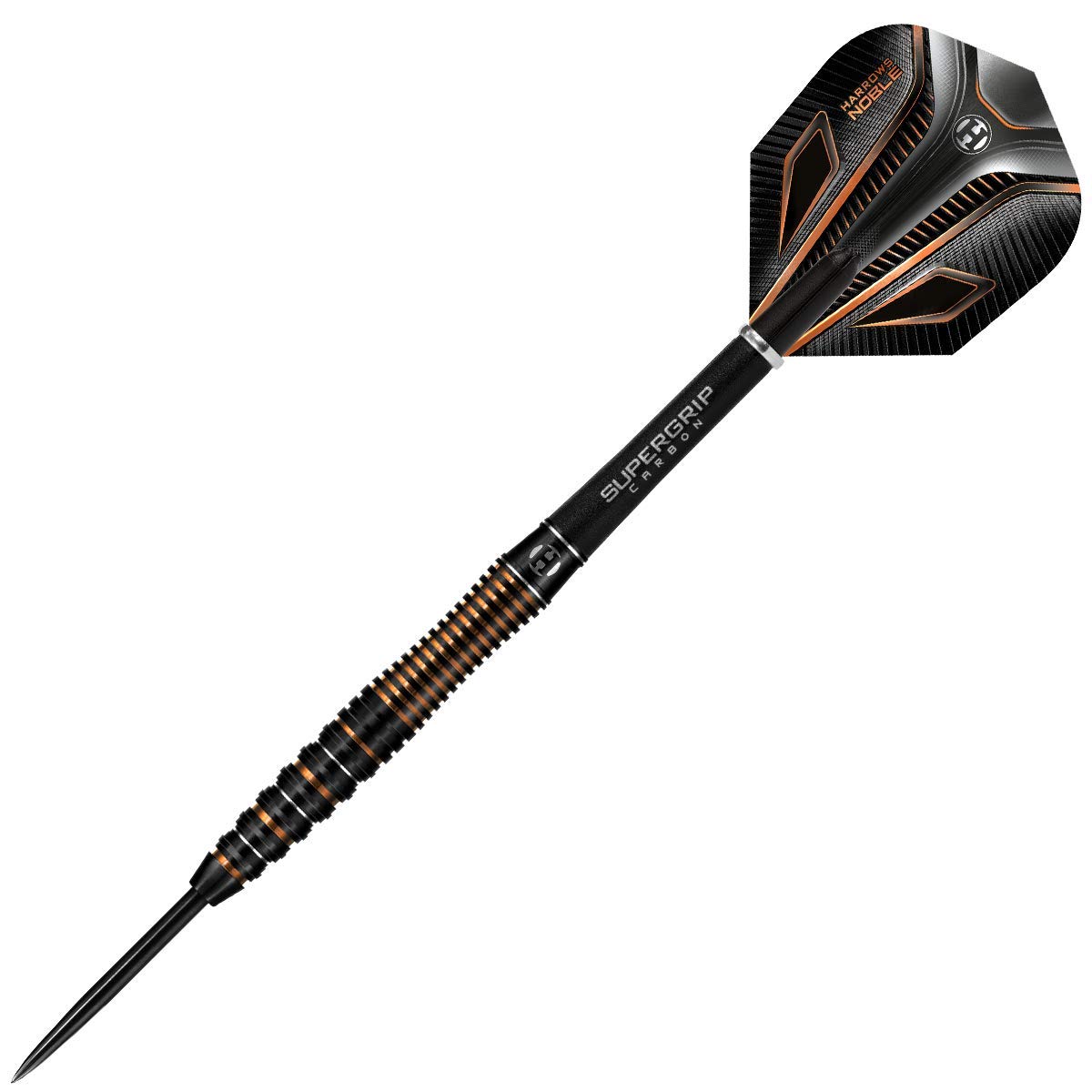 【タングステン90%】Harrows NOBLE 20g【カーボンシャフト付き】 Harrows Noble Steel Tip Dart Set – 90% Tungsten, 3 Supergrip